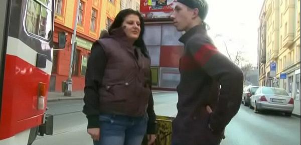  BBW picks up young guy from the street